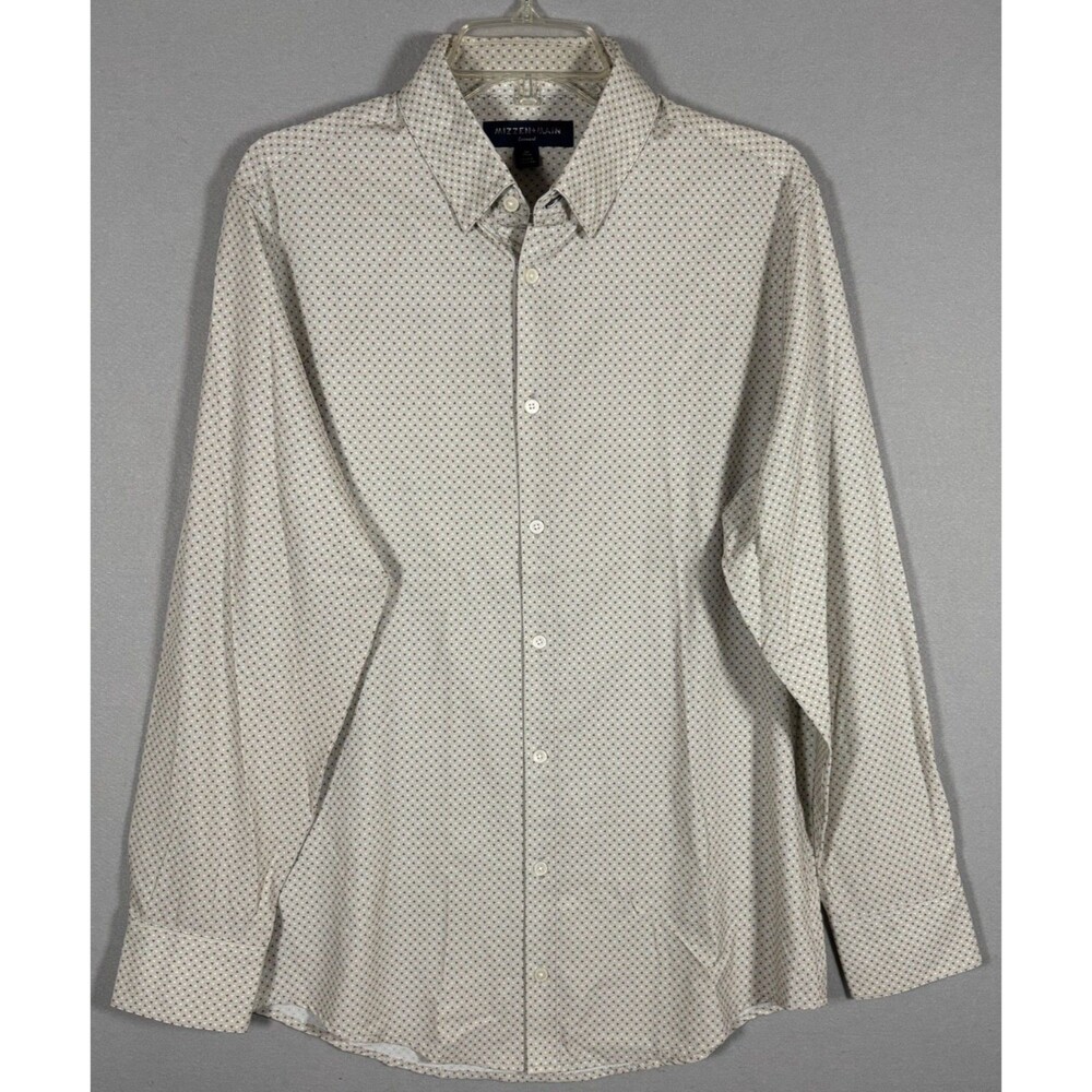 NWOT Mizzen Main Leeward Shirt Mens M  Geometric Trim Fit Performance